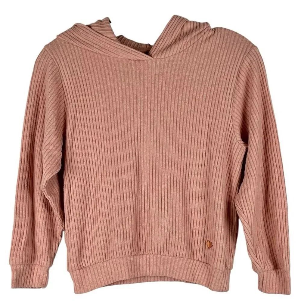 H&M Girls Pink Waffle Hoodie 7